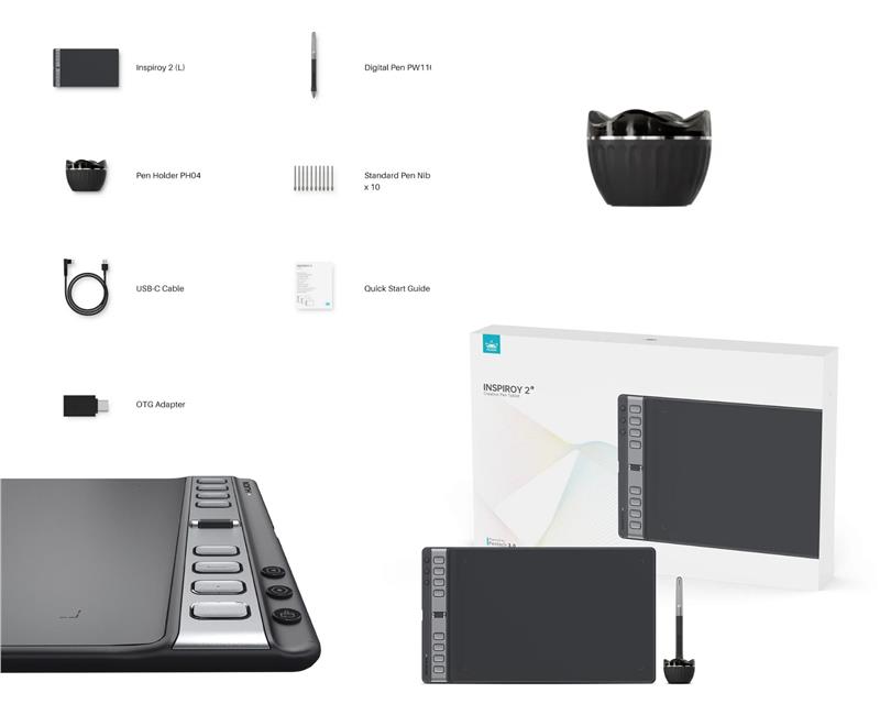 Графічний планшет Huion 10.5"x6.56" H1061P, USB-C, чорний