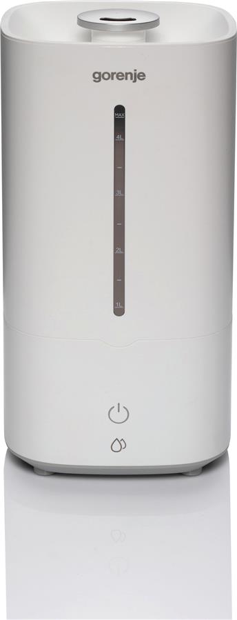 Зволожувач повітря Gorenje ультразвуковий, 20м2, 5л, 500мл/г, електр. кер-ння, верх. залив воды, авт. вимкн, білий