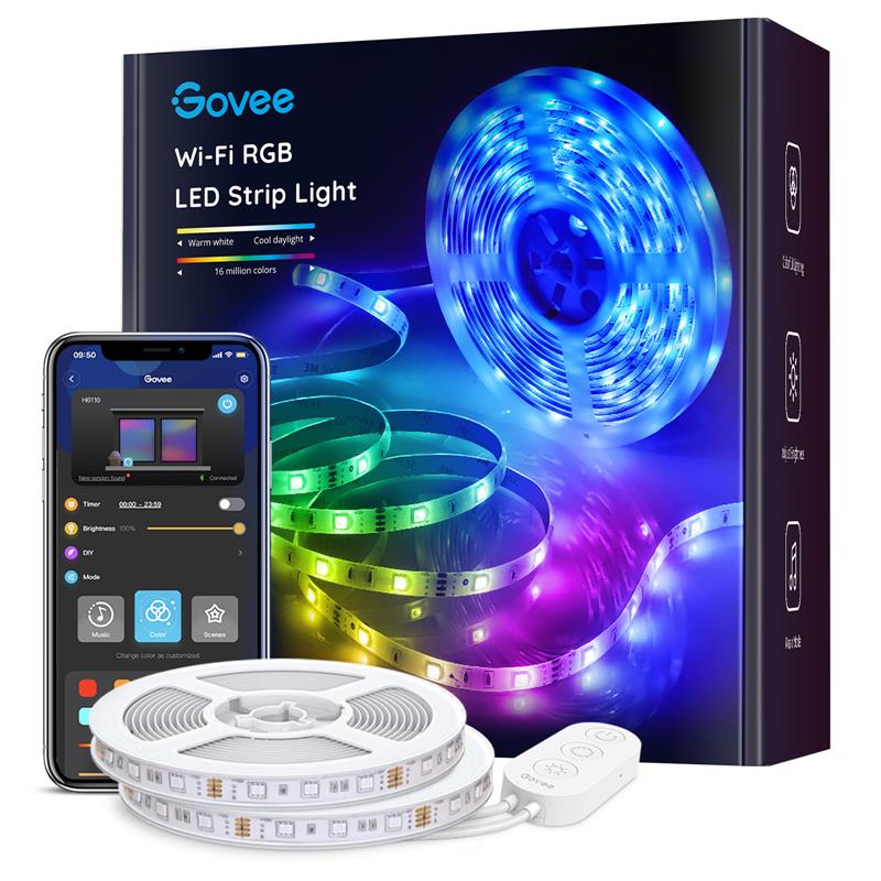 Стрічка світлодіодна розумна Govee H611 LED Strip Lights, 10м, RGB, WI-FI/Bluetooth, білий