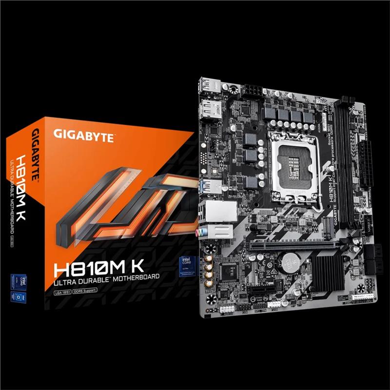 Материнська плата GIGABYTE H810M K s1851 H810 2xDDR5 M.2 HDMI DP mATX