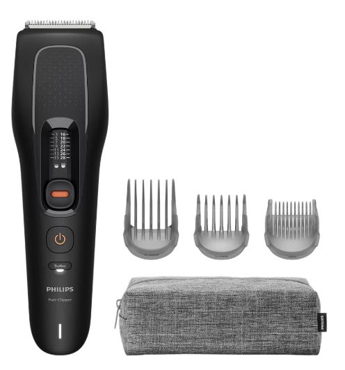 Машинка для стриження Philips Series 5000, акум., роторний мотор, насадок-3, кейс, сталь, чорний