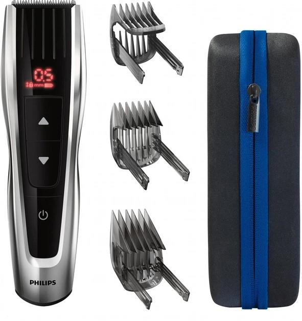 Машинка для стриження Philips Series 9000, акум., роторний мотор, насадок-3, кейс, сталь, чорно-сірий