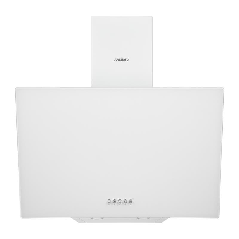 Витяжка ARDESTO похила HCH-F1300WG, 60см, 900м3ч, скло, 2х1Вт LED, кнопкове, білий