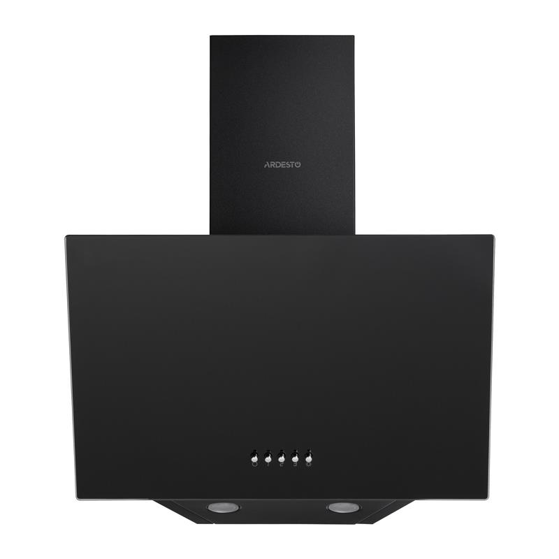 Витяжка ARDESTO похила HCH-F700BLG, 50см, 450м3ч, скло, 2х1Вт LED, кнопкове, чорний