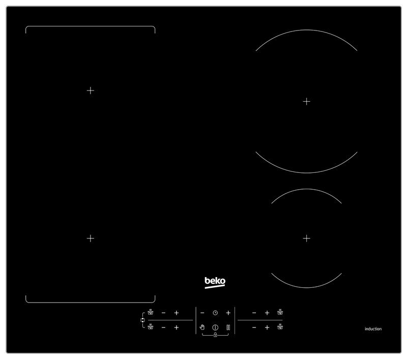 Встраиваемая индукционная поверхность Beko HII64201FHT - Ш-60см./4 зоны/зона расширения/черный