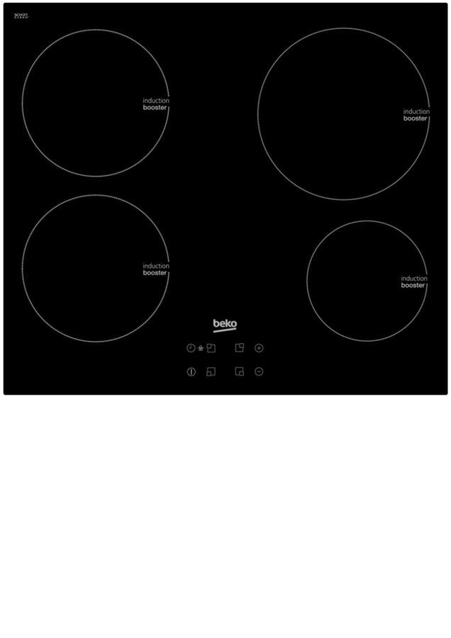 Встраиваемая индукционная поверхность Beko HII64400AT - Ш-60см./4 зоны/сенсор. упр./Booster/черный