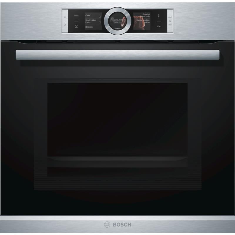 Встраиваемый электрический духовой шкаф с СВЧ Bosch HMG636BS1 - Ш-60см/9реж/67 л./диспл/нерж.