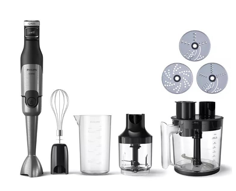 Блендер Philips заглибний Series 5000, 1200Вт, 5в1, чопер, терки, чорний