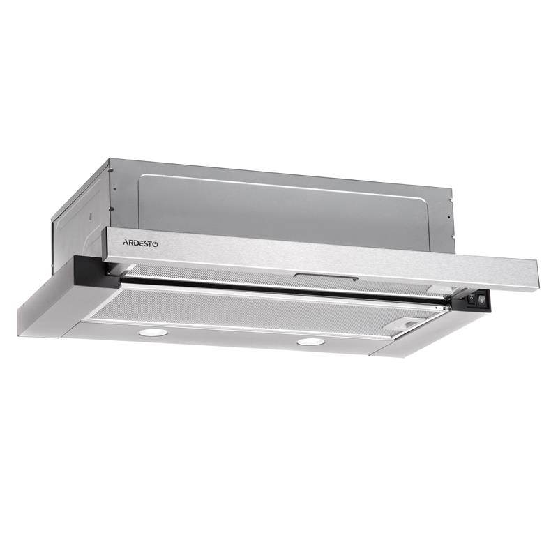 Витяжка ARDESTO телескопічна HT-F700MINX, 60см, 450м3ч, метал, 2х1Вт LED, кнопкове, нерж