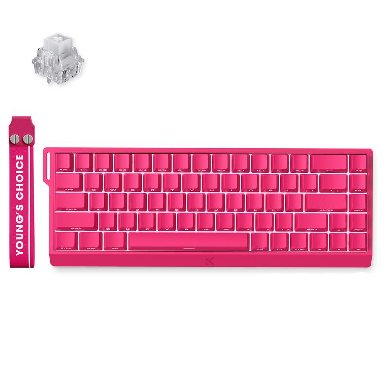 Клавіатура MCHOSE Ace 68 Hall Effect, Ice Rhino Magnetic, 8K, USB-A, RGB, Rose Red