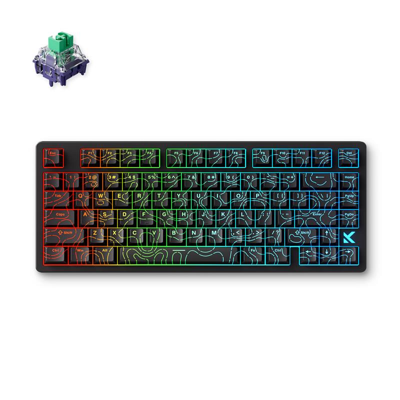 Клавіатура MCHOSE Jet 75 Hall Effect, Kailh Magnetic God, 8K, USB-A, RGB, Black Topographic