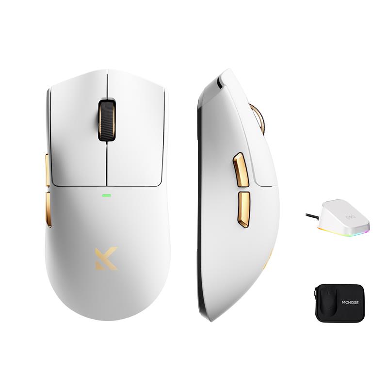 Миша MCHOSE K7 Ultra, USB-A/WL/BT, 8k, White Gold