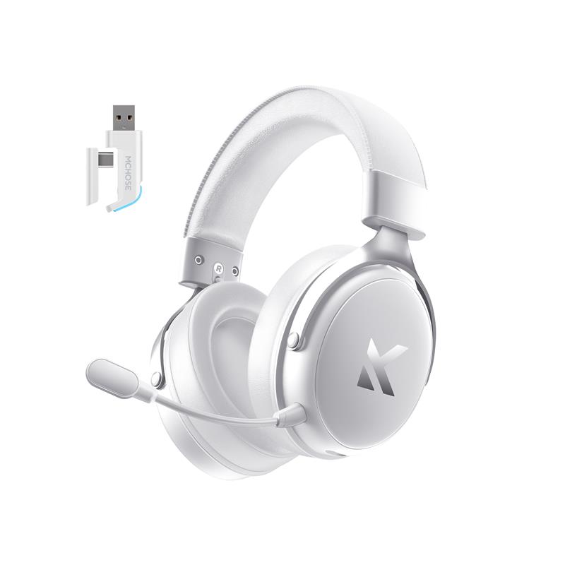 Гарнітура MCHOSE V9 Pro, USB-A/WL/BT, Icy White