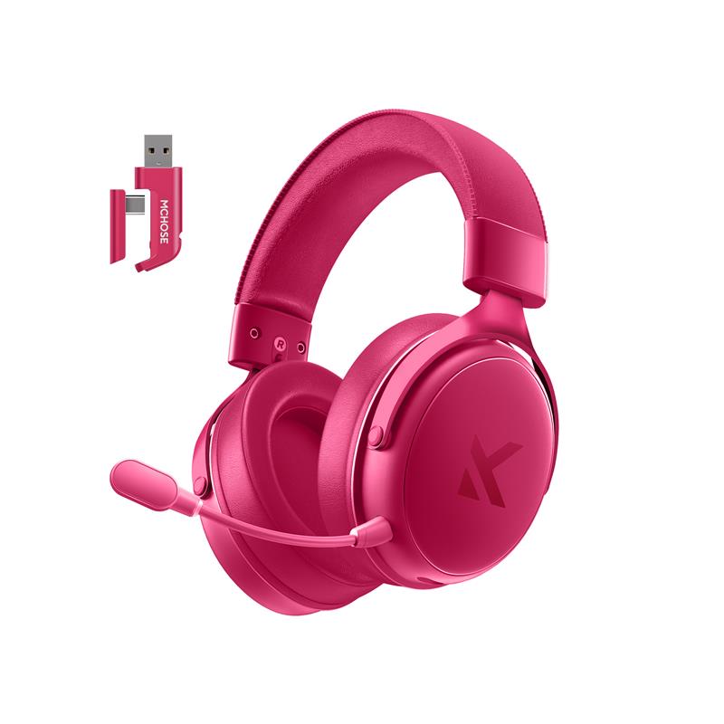 Гарнітура MCHOSE V9 Pro, USB-A/WL/BT, Rose Red