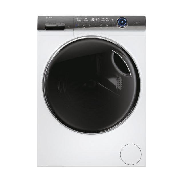Пральна машина Haier фронтальна, 9кг, 1400, A, 52см, дисплей, пара, інвертор, люк чорний, прямий привід, білий