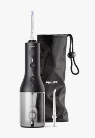 Іригатор Philips портативний Sonicare Cordless Power Flosser 3000, чаша 250 мл, чохол, 2 насадки , чорний