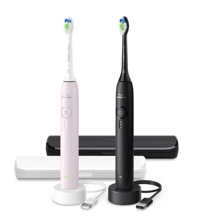 Щітка зубна електр. Philips, Sonicare 3100 series, набір , 2шт в наборі , чорний, рожевий