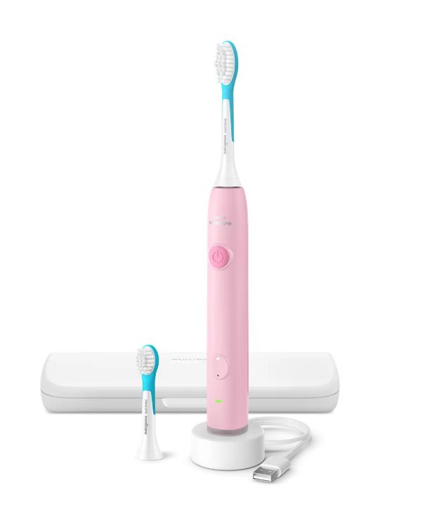 Щітка зубна електр. Philips, Sonicare For Kids Smart, насадок-2, дорожній футляр, 2 наклейси, рожений