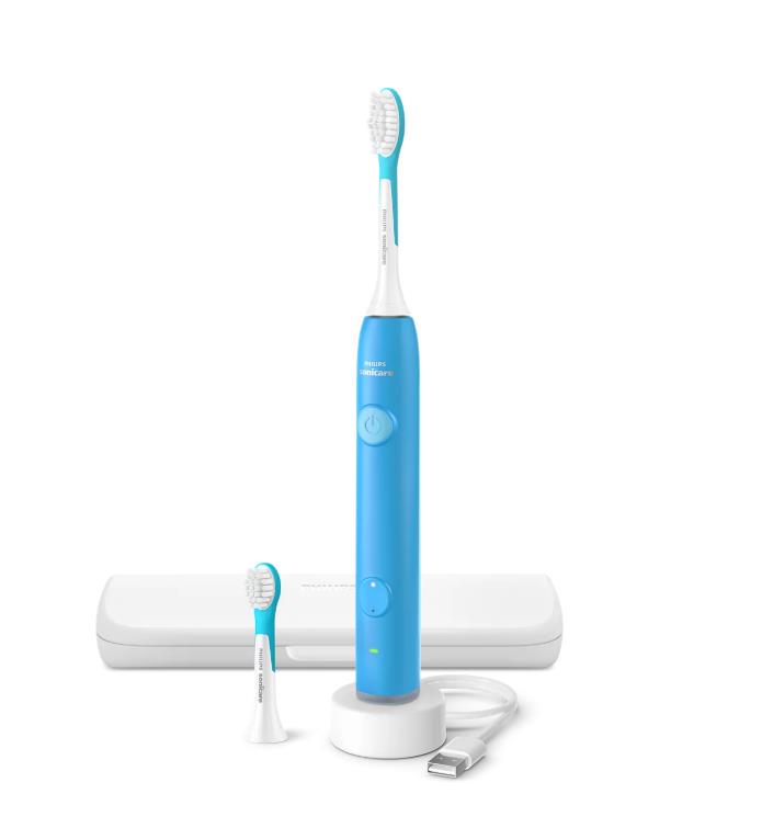 Щітка зубна електр. Philips, Sonicare For Kids Smart, насадок-2, дорожній футляр, 2 наклейси, синій
