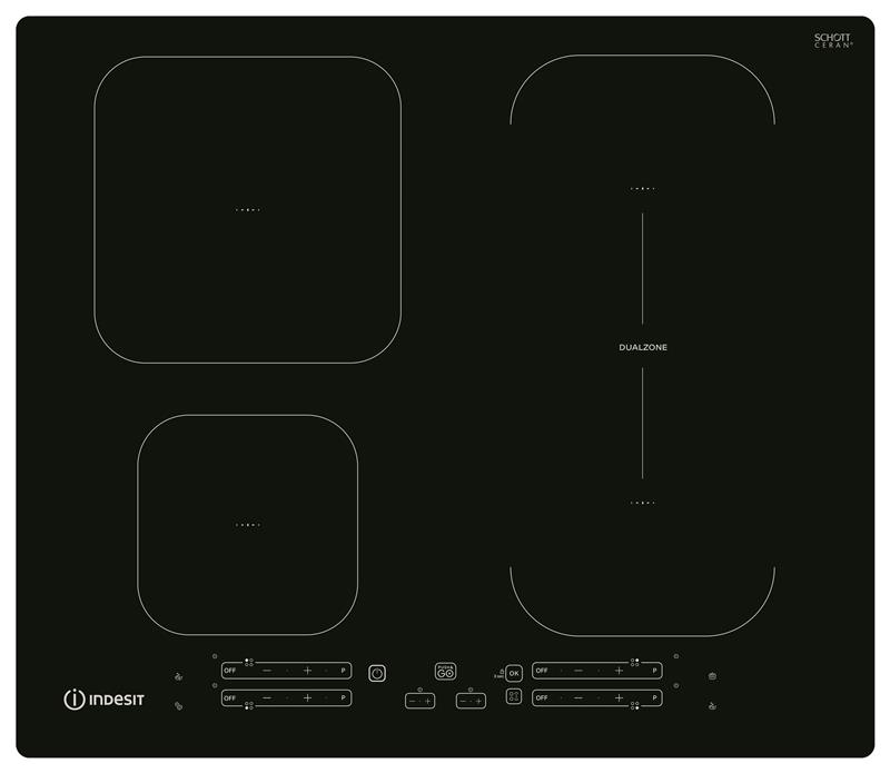 Варочная поверхность Indesit IB65B60NE индукция/4комф./Сенсор управл./Италия/черный