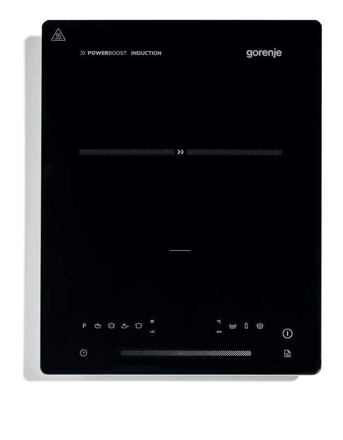 Плитка настільна Gorenje індукційна, конфорок - 1 на 2кВт, керування - сенсорне, чорний