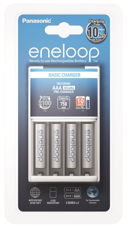 Зарядное устройство Basic Charger New + Eneloop 4AAA 750 mAh NI-MH