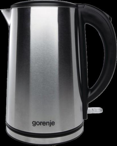 Електрочайник Gorenje, 1,5л, подвійні стінки, Strix контроль, нерж.
