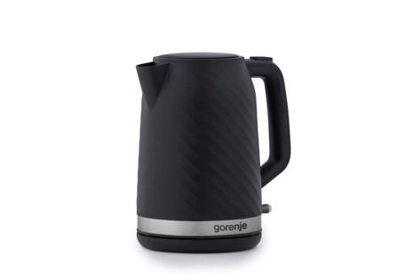 Електрочайник Gorenje 1.7л, Strix контроль, чорний матовий