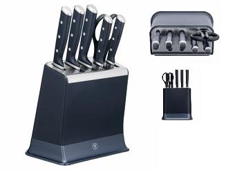 Набір ножів Tefal EverSharp Pro, з блоком, 6предметів, нержавіюча сталь, синій