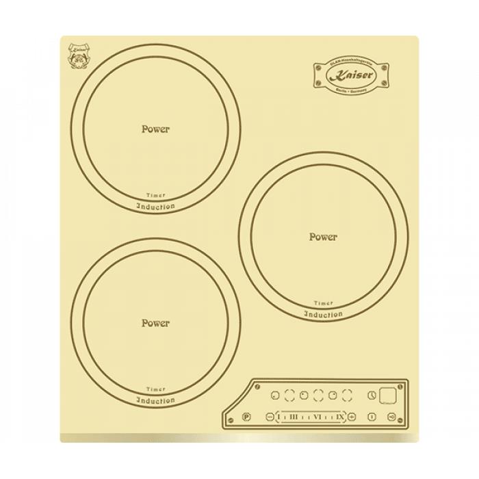 Варочная поверхность индукционная Kaiser KCT4795FIElfAD - Шx45см./3 зоны нагрева/сенсор/бежевый ретро