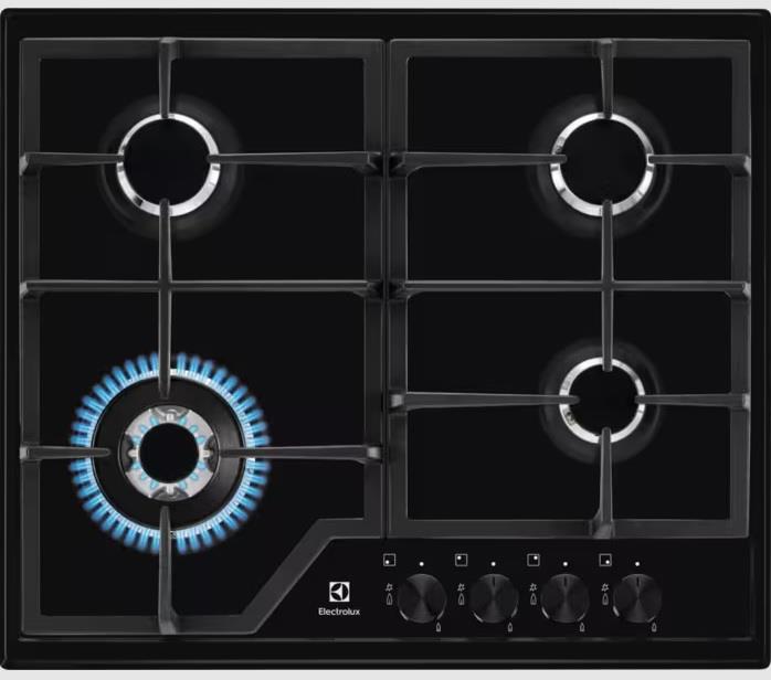 Варильна поверхня Electrolux газова, 60см, чавун, чорний