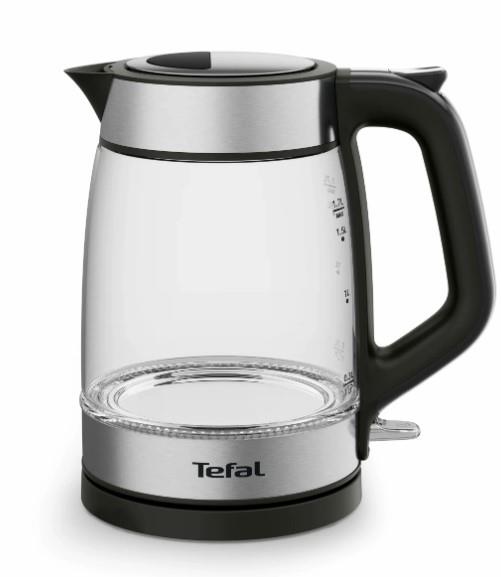 Електрочайник Tefal Glass Kettle 1.7л, скло, з підсвіткою, чорно-срібний