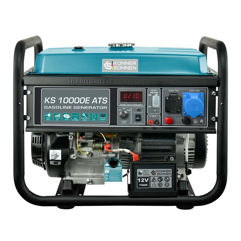 Генератор бензиновий Konner&Sohnen KS 10000E ATS, 230В, 8.0кВт, АВР (ATS), електростартер, 87.8кг