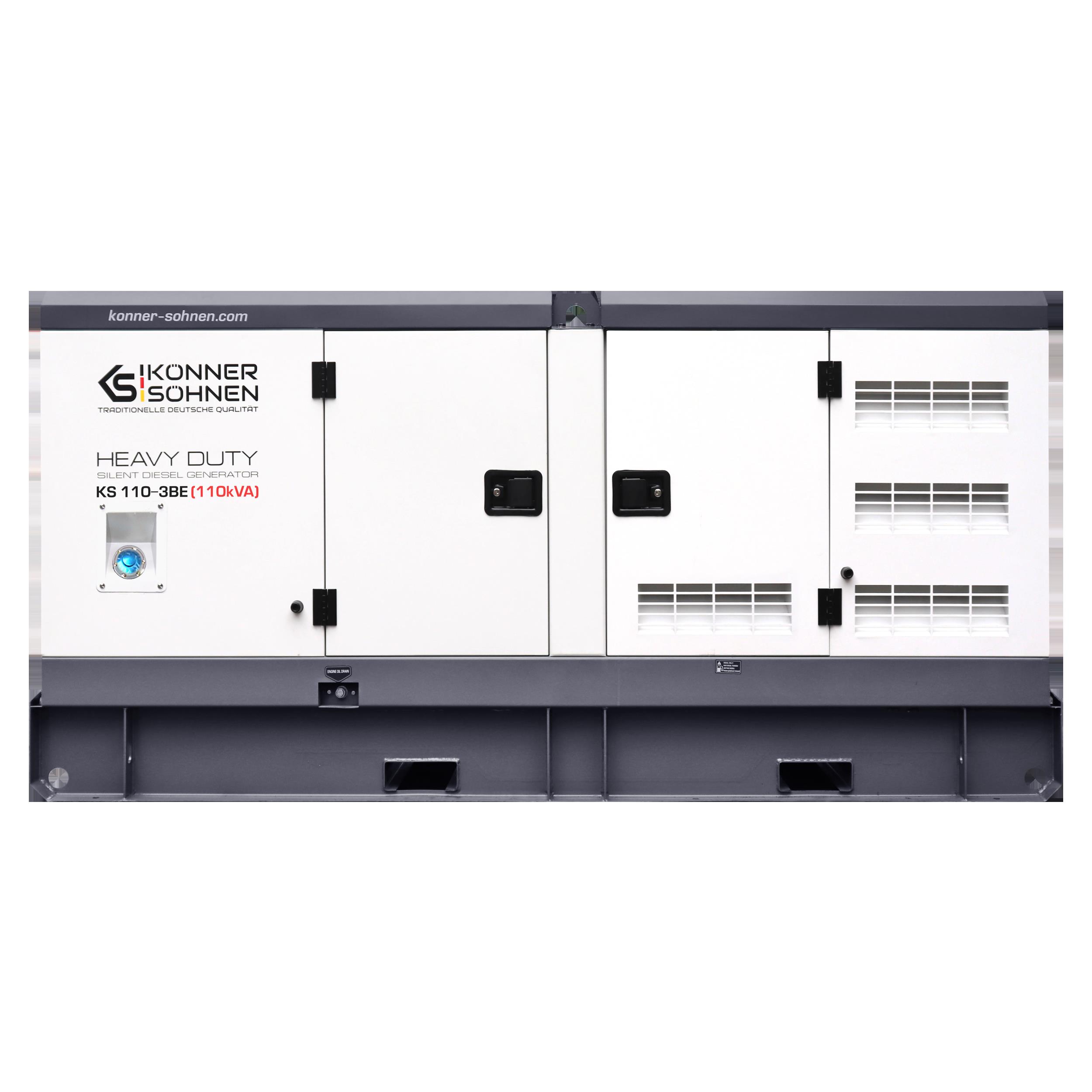 Генератор дизельний Konner&Sohnen KS 110-3BE, 230/400В, 100кВА, 3 фази, електростартер, передстартовий підігрів, двигун Baudouin, 1446кг