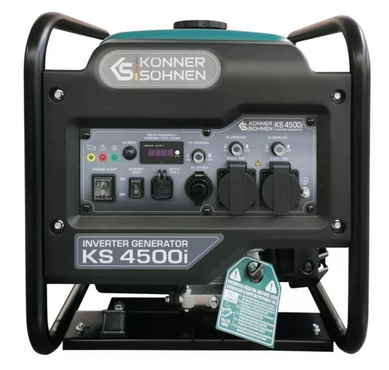 Генератор бензиновий інверторний Konner&Sohnen KS 4500i, 230В, 4.5кВт, ручний стартер, 33кг