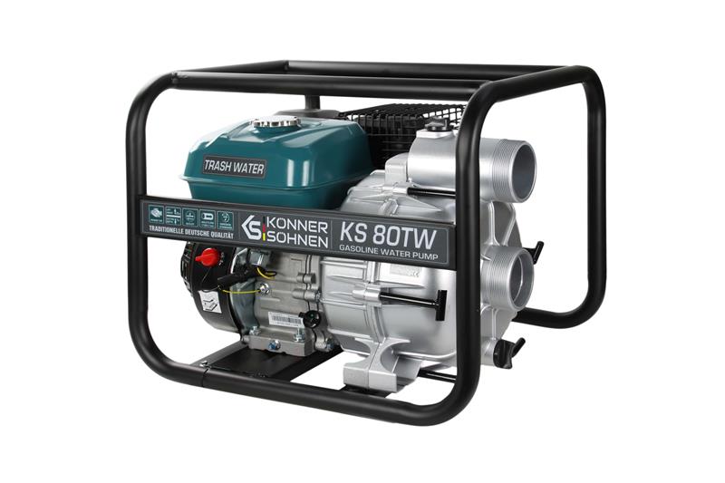 Мотопомпа бензинова Konner&Sohnen KS 80TW для брудної води, 66м3/ч (1100л/хв), 7.0к.с, 35кг