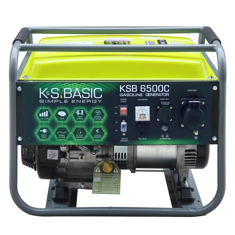 Генератор бензиновий Konner&Sohnen Basic KSB 6500C, 230В, 5.5кВт, ручний стартер, 66.6кг