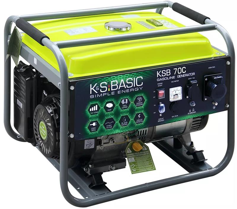 Генератор бензиновий Konner&Sohnen Basic KSB 70C, 230В, 5-5.5кВт, ручний стартер, 66.6кг