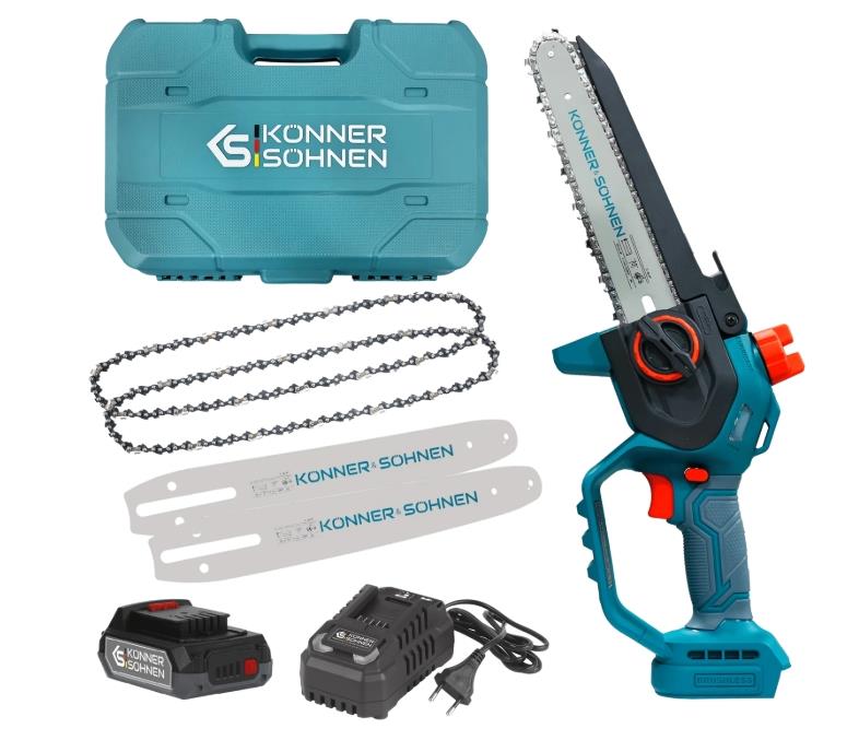 Пила ланцюгова акумуляторна Konner&Sohnen KS MCS20V-8 CASE 20В акб 1х2А·год шина 20см ЗП 1.45кг