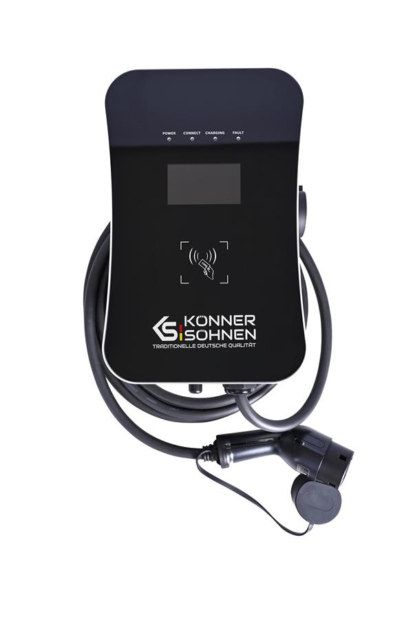 Станція заряджання електромобілів Konner&Sohnen KS X32/1, 230В, 32А,7кВт, Type 2, IP54, 12кг