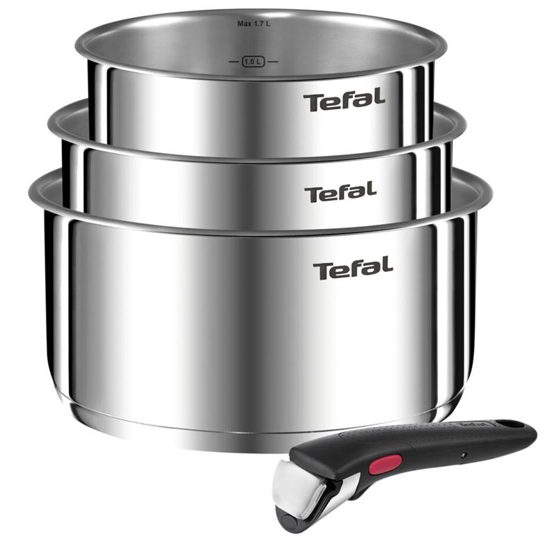 Набір посуду Tefal Ingenio Emotion, змінна ручка, 4предмети, нержавіюча сталь, бакеліт