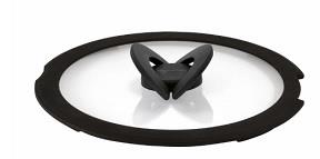 Кришка Tefal Ingenio 24см, скло, силікон, прозоро-чорний