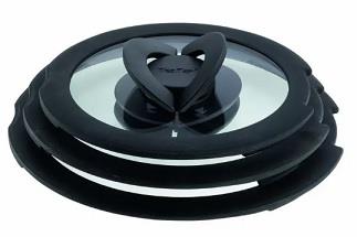 Набір скляних кришок Tefal Ingenio, 16см, 18см, 20см, скло, пластик, чорний