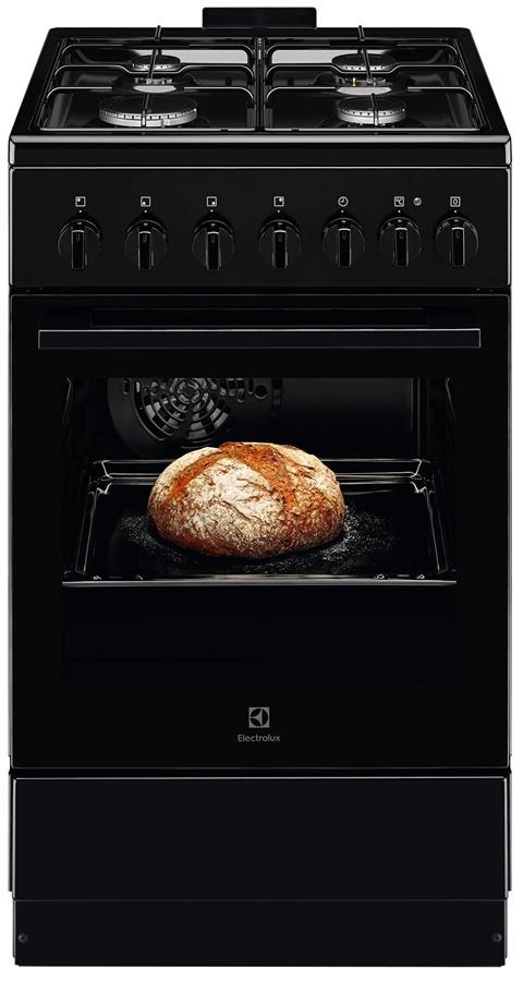 Плита Electrolux комбінована, 57л, 50x60см, конвекція, чорний