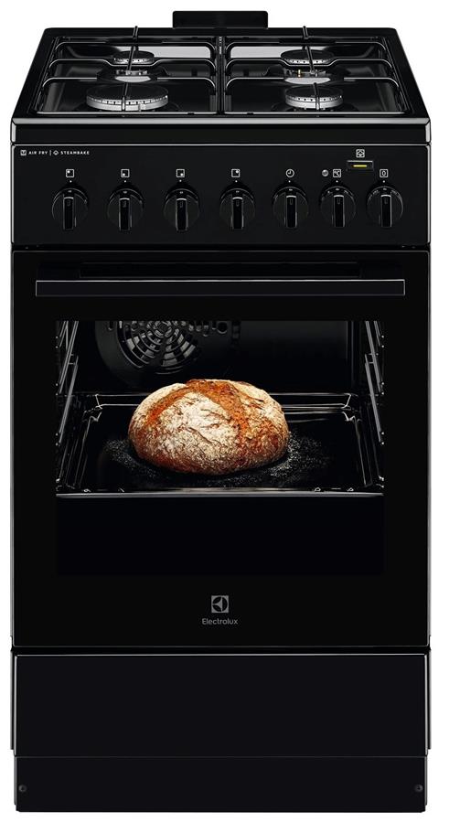 Плита Electrolux комбінована, 58л, 50x60см, конвекція, пара, чорний