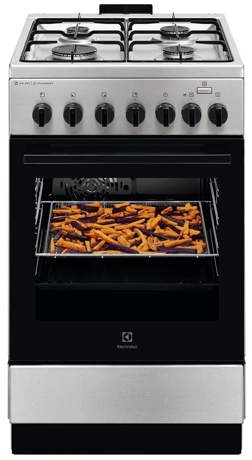 Плита Electrolux комбінована, 58л, 50x60см, конвекція, пара, нерж