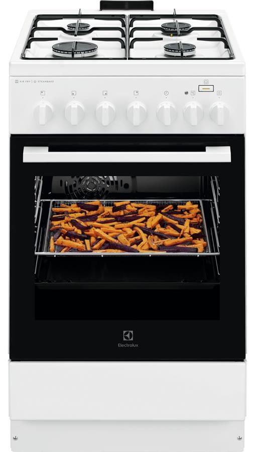 Плита Electrolux комбінована, 58л, 50x60см, конвекція, пара, білий
