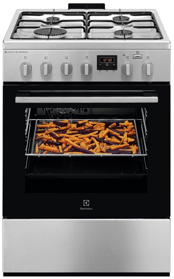 Плита Electrolux комбінована, 58л, 60x60см, дисплей, конвекція, пара, нерж