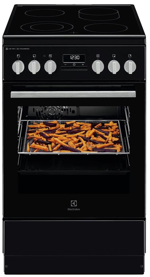 Плита Electrolux електрична склокерамічна, 58л, 50x60см, конвекція, пара, чорний
