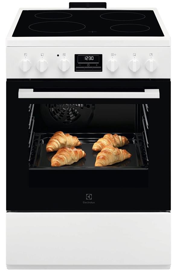 Плита Electrolux електрична склокерамічна, 58л, 60x60см, конвекція, пара, білий